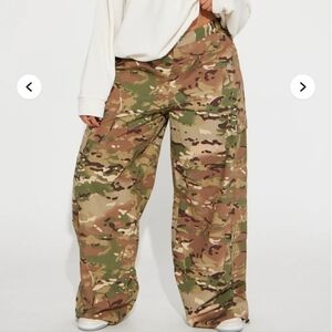 Fashion Nova Camouflage Wide-Leg Pants